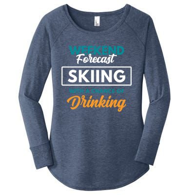 Weekend Forecast Skiing Ing Funny Skiing Gift Women's Perfect Tri Tunic Long Sleeve Shirt