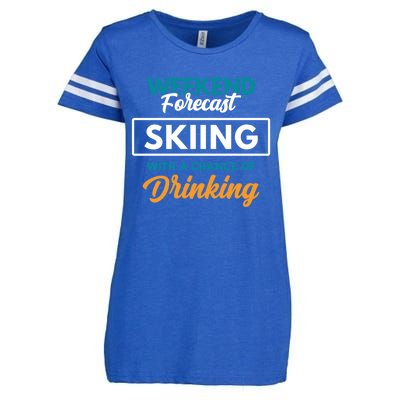 Weekend Forecast Skiing Ing Funny Skiing Gift Enza Ladies Jersey Football T-Shirt