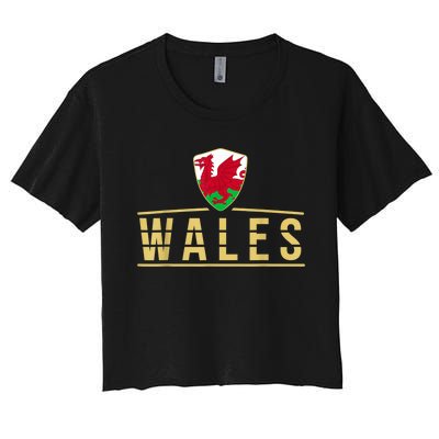 Wales Football Shirt Wales Soccer Jersey Proud Welsh Women's Crop Top Tee