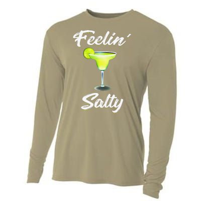 Womens Feelin' Salty Funny Cinco De Mayo Margarita Women Cooling Performance Long Sleeve Crew