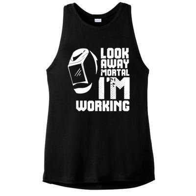 Welder Funny Saying Welding Ladies PosiCharge Tri-Blend Wicking Tank