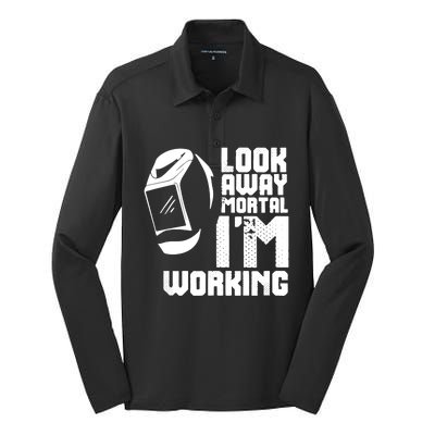 Welder Funny Saying Welding Silk Touch Performance Long Sleeve Polo