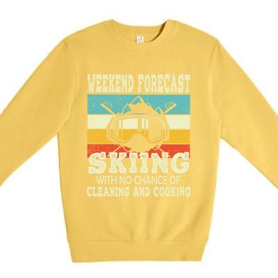 Weekend Forecast Skiing Vintage Ski Meaningful Gift Premium Crewneck Sweatshirt