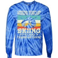 Weekend Forecast Skiing Vintage Ski Meaningful Gift Tie-Dye Long Sleeve Shirt