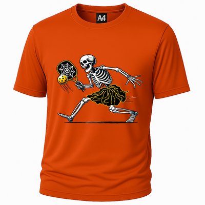 Women Funny Skeleton Pickleball Girl Gift Cooling Performance Crew T-Shirt