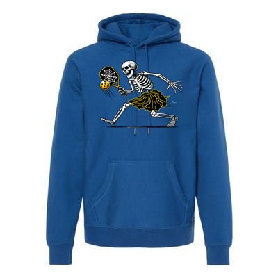 Women Funny Skeleton Pickleball Girl Gift Premium Hoodie