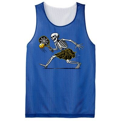 Women Funny Skeleton Pickleball Girl Gift Mesh Reversible Basketball Jersey Tank