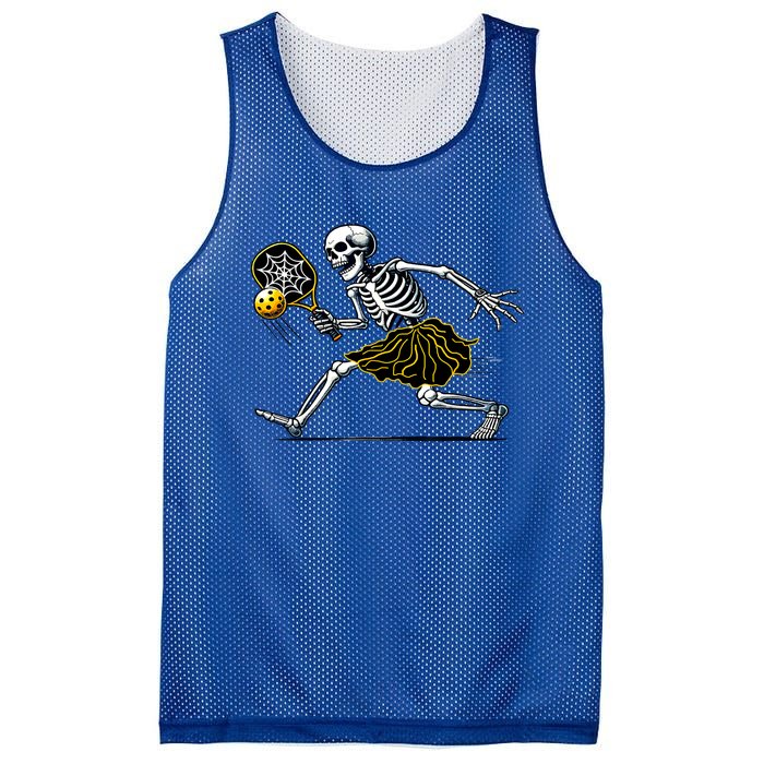 Women Funny Skeleton Pickleball Girl Gift Mesh Reversible Basketball Jersey Tank