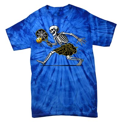 Women Funny Skeleton Pickleball Girl Gift Tie-Dye T-Shirt