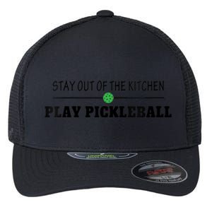 WoM.e.ns Funny Stay Out of the Kitchen Play Pickleball V-Neck Flexfit Unipanel Trucker Cap