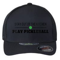 WoM.e.ns Funny Stay Out of the Kitchen Play Pickleball V-Neck Flexfit Unipanel Trucker Cap