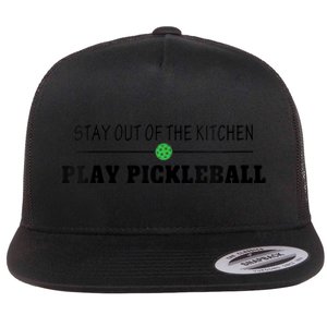 WoM.e.ns Funny Stay Out of the Kitchen Play Pickleball V-Neck Flat Bill Trucker Hat