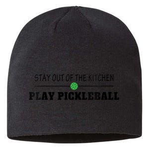 WoM.e.ns Funny Stay Out of the Kitchen Play Pickleball V-Neck Sustainable Beanie