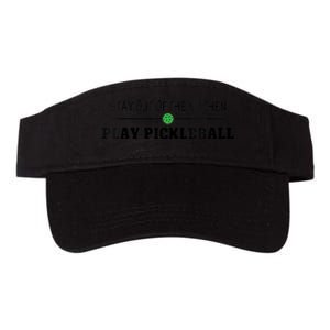 WoM.e.ns Funny Stay Out of the Kitchen Play Pickleball V-Neck Valucap Bio-Washed Visor