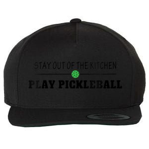 WoM.e.ns Funny Stay Out of the Kitchen Play Pickleball V-Neck Wool Snapback Cap