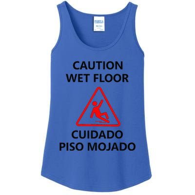 Wet Floor Sign Halloween Costume Idea Ladies Essential Tank