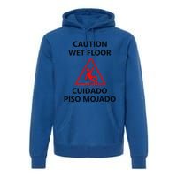 Wet Floor Sign Halloween Costume Idea Premium Hoodie