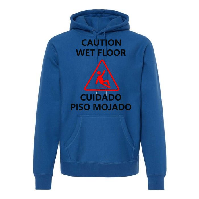 Wet Floor Sign Halloween Costume Idea Premium Hoodie