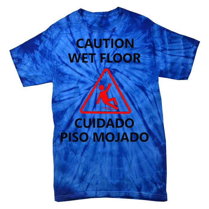 Wet Floor Sign Halloween Costume Idea Tie-Dye T-Shirt