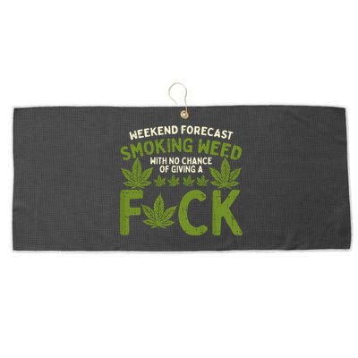 Weekend Forecast Smoking Weed Cannabis 420 Thc Stoner Gift Large Microfiber Waffle Golf Towel