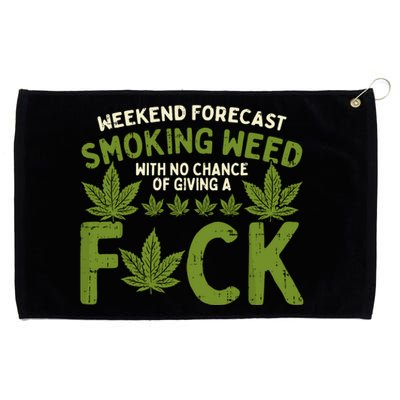 Weekend Forecast Smoking Weed Cannabis 420 Thc Stoner Gift Grommeted Golf Towel