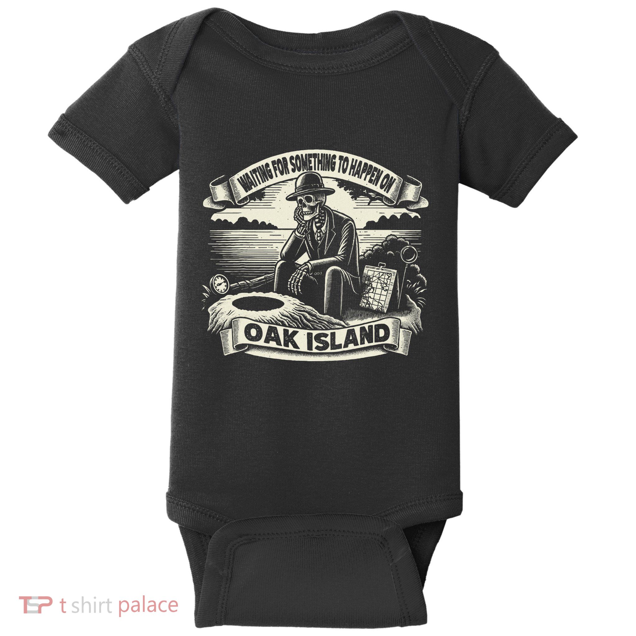 Waiting For Something To Happen Oak Island Treasure Hunt Baby Bodysuit