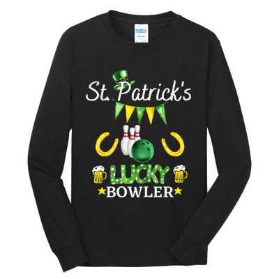 Womens FUNNY SAINT PATRICK'S DAY GIFT FOR WOMEN WHO LOVE BOWLING Tall Long Sleeve T-Shirt