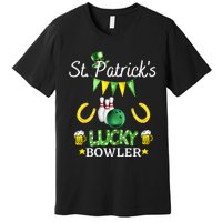 Womens FUNNY SAINT PATRICK'S DAY GIFT FOR WOMEN WHO LOVE BOWLING Premium T-Shirt