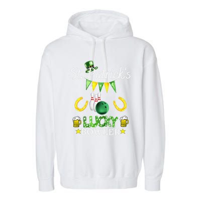 Womens FUNNY SAINT PATRICK'S DAY GIFT FOR WOMEN WHO LOVE BOWLING Garment-Dyed Fleece Hoodie