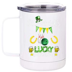 Womens FUNNY SAINT PATRICK'S DAY GIFT FOR WOMEN WHO LOVE BOWLING 12 oz Stainless Steel Tumbler Cup