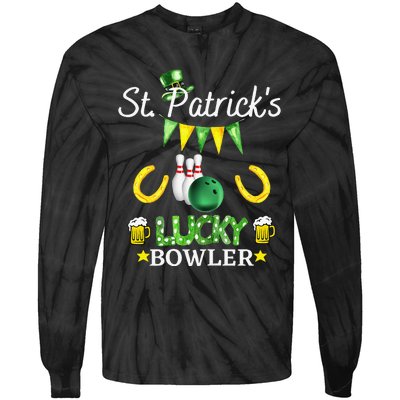 Womens FUNNY SAINT PATRICK'S DAY GIFT FOR WOMEN WHO LOVE BOWLING Tie-Dye Long Sleeve Shirt