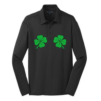 Womens Funny St Patrick's Day For Women And Couples Silk Touch Performance Long Sleeve Polo