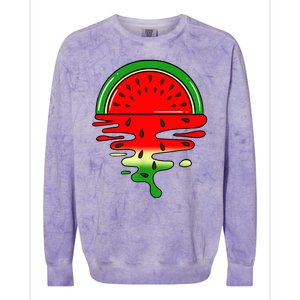 Watermelon Fruit Summer Sunset Colorblast Crewneck Sweatshirt