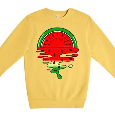 Watermelon Fruit Summer Sunset Premium Crewneck Sweatshirt