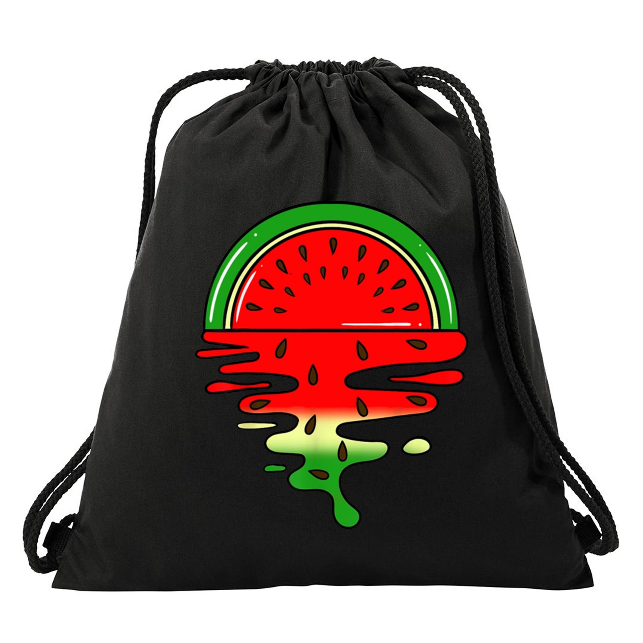 Watermelon Fruit Summer Sunset Drawstring Bag