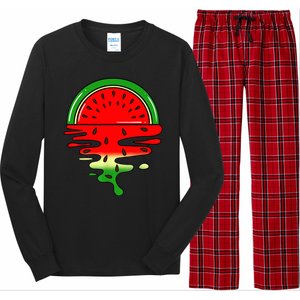 Watermelon Fruit Summer Sunset Long Sleeve Pajama Set