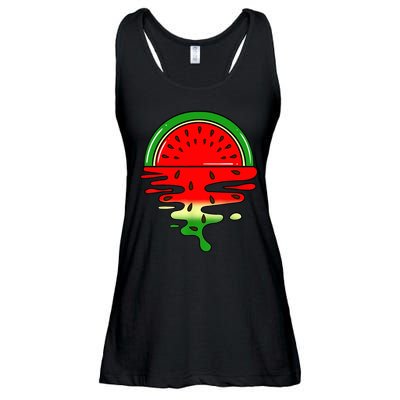 Watermelon Fruit Summer Sunset Ladies Essential Flowy Tank