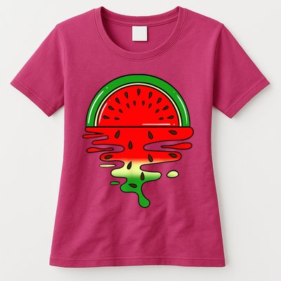 Watermelon Fruit Summer Sunset Womens T-Shirt