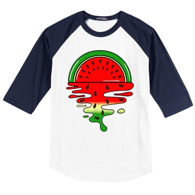 Watermelon Fruit Summer Sunset Baseball Sleeve Shirt