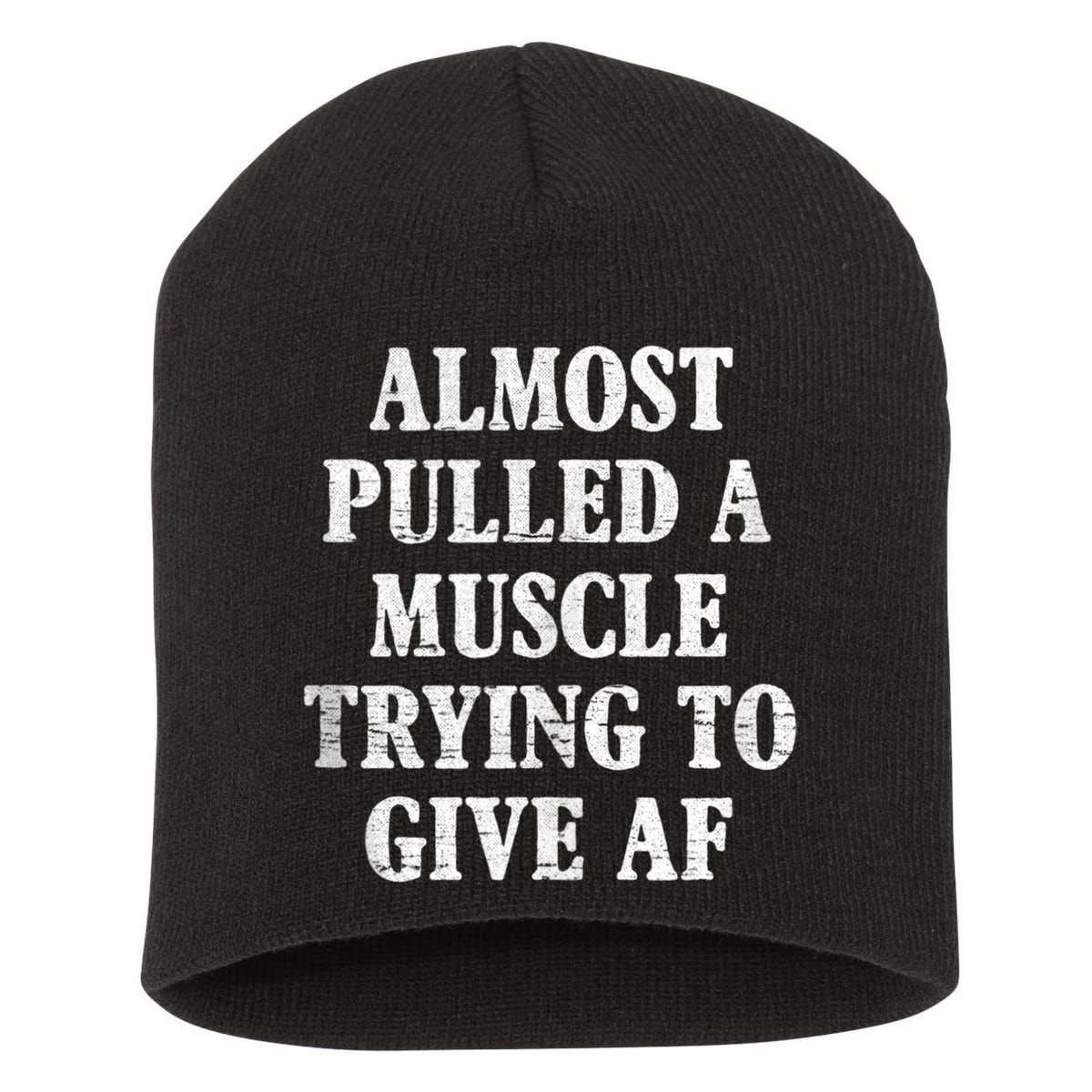Workout Funny Saying Gym Quote Sarcastic Exercise Fitness Short Acrylic Beanie