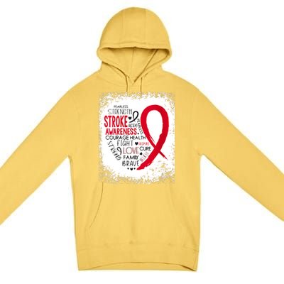 Women Fearless Strength Stroke Awareness Month Stroke Warrior Premium Pullover Hoodie