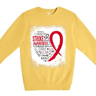 Women Fearless Strength Stroke Awareness Month Stroke Warrior Premium Crewneck Sweatshirt