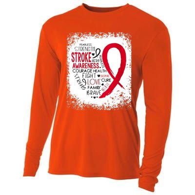 Women Fearless Strength Stroke Awareness Month Stroke Warrior Cooling Performance Long Sleeve Crew