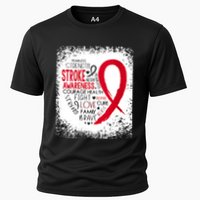 Women Fearless Strength Stroke Awareness Month Stroke Warrior Cooling Performance Crew T-Shirt