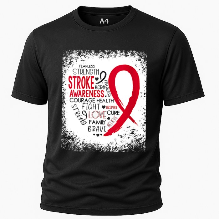 Women Fearless Strength Stroke Awareness Month Stroke Warrior Cooling Performance Crew T-Shirt