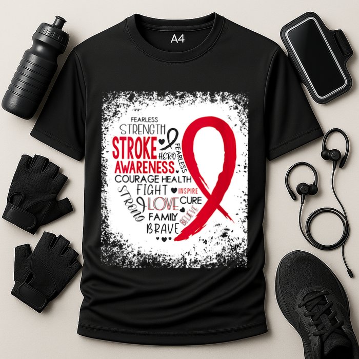 Women Fearless Strength Stroke Awareness Month Stroke Warrior Cooling Performance Crew T-Shirt