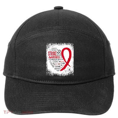 Women Fearless Strength Stroke Awareness Month Stroke Warrior 7-Panel Snapback Hat