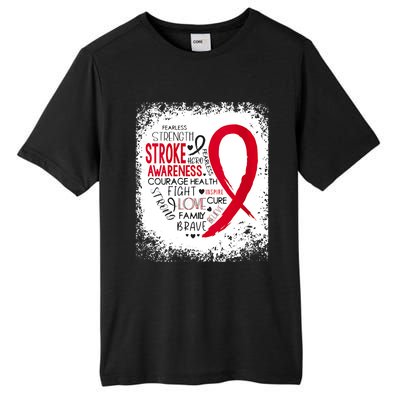 Women Fearless Strength Stroke Awareness Month Stroke Warrior Tall Fusion ChromaSoft Performance T-Shirt