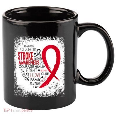 Women Fearless Strength Stroke Awareness Month Stroke Warrior 11oz C Handle Ceramic Mug