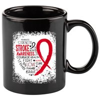 Women Fearless Strength Stroke Awareness Month Stroke Warrior 11oz C Handle Ceramic Mug